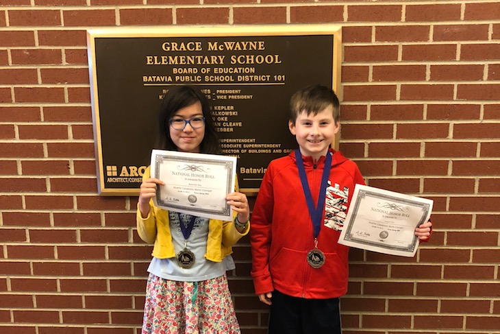 <p>GMS National Honor Roll winners Annette Ryu and Logan Cox.</p>
