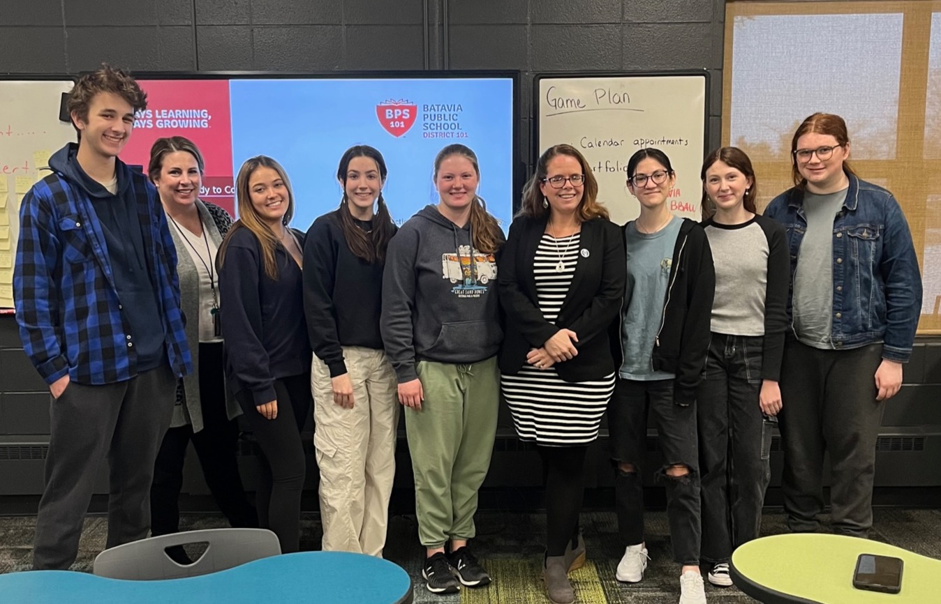 <p>State Rep Maura Hirschauer with the BHS Youth and Gov’t Club</p>